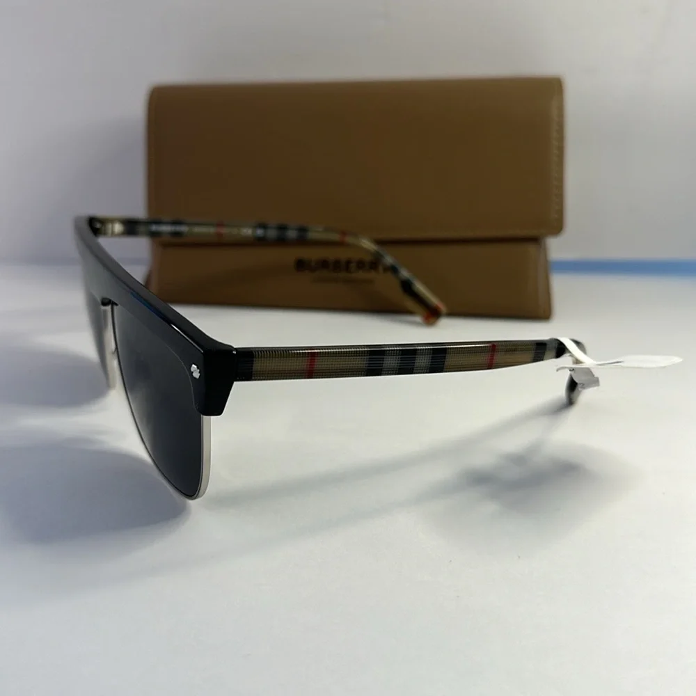 New - Authentic Burberry Sunglasses Men's William B-4325 3757/87 Black/Brown 5…
